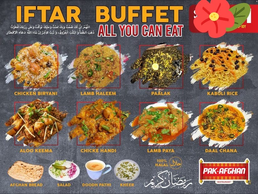 Iftar Buffet $25 per head $15 kids (4-10yrs) No sharing No take away
